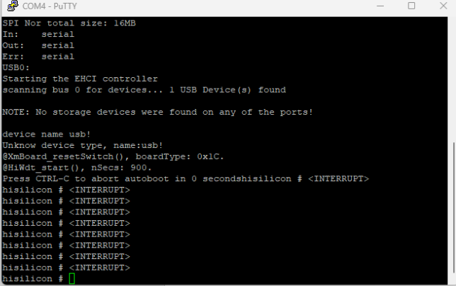 Putty UART output