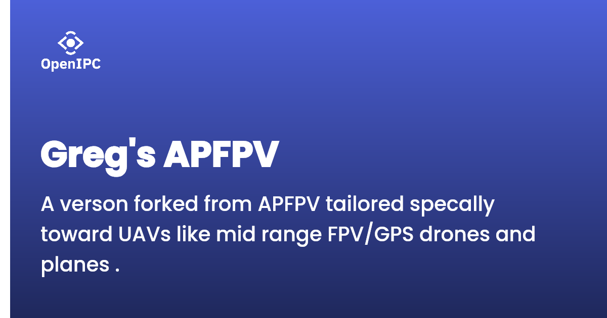 Greg's APFPV | Documentation